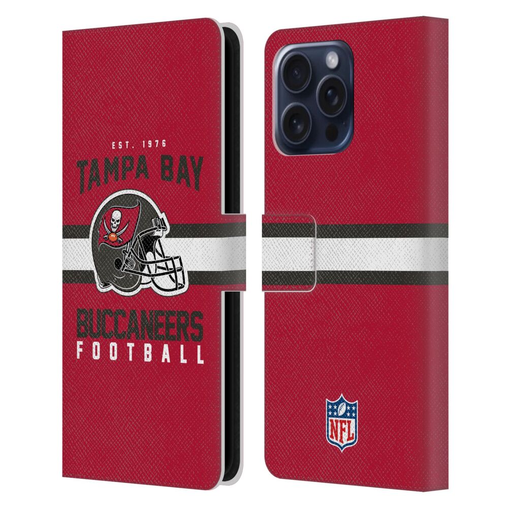 TAMPA BAY BUCCANEERS（NFL） バックス バックス - Helmet Typography レザー手帳型 / Apple iPhoneケース 【公式 / オフィシャル】