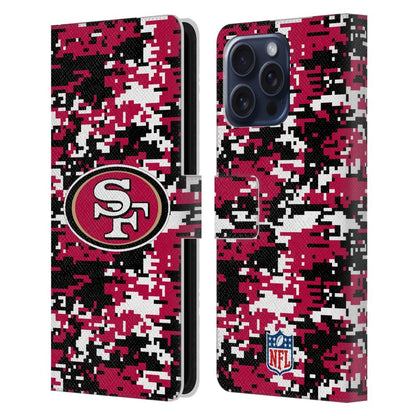 SAN FRANCISCO 49ERS（NFL） ナイナーズ ナイナーズ - Digital Camouflage レザー手帳型 / Apple iPhoneケース 【公式 / オフィシャル】