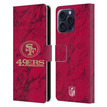 SAN FRANCISCO 49ERS（NFL） ナイナーズ ナイナーズ - Coloured Marble レザー手帳型 / Apple iPhoneケース 【公式 / オフィシャル】