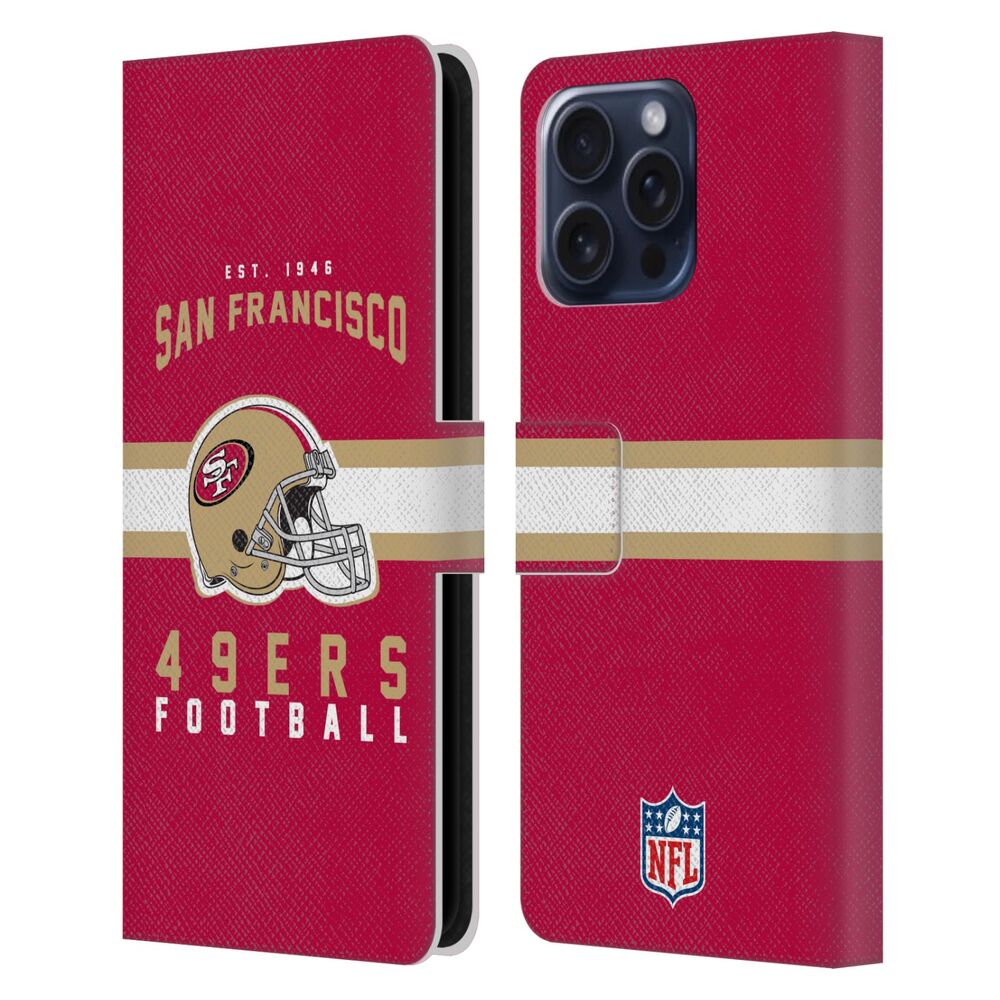 SAN FRANCISCO 49ERS（NFL） ナイナーズ ナイナーズ - Helmet Typography レザー手帳型 / Apple iPhoneケース 【公式 / オフィシャル】