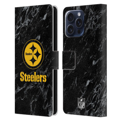 PITTSBURGH STEELERS（NFL） ピッツバーグスティーラーズ ピッツバーグスティーラーズ - Coloured Marble レザー手帳型 / Apple iPhoneケース 【公式 / オフィシャル】