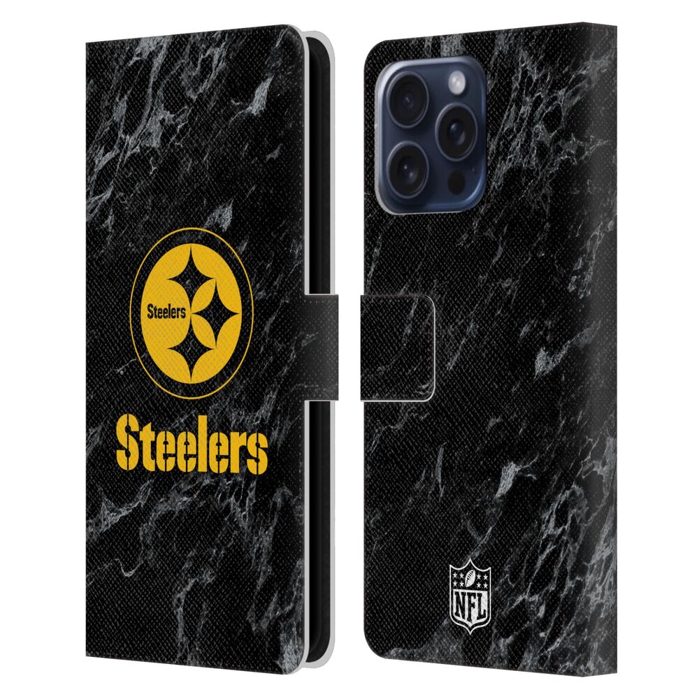 PITTSBURGH STEELERS（NFL） ピッツバーグスティーラーズ ピッツバーグスティーラーズ - Coloured Marble レザー手帳型 / Apple iPhoneケース 【公式 / オフィシャル】