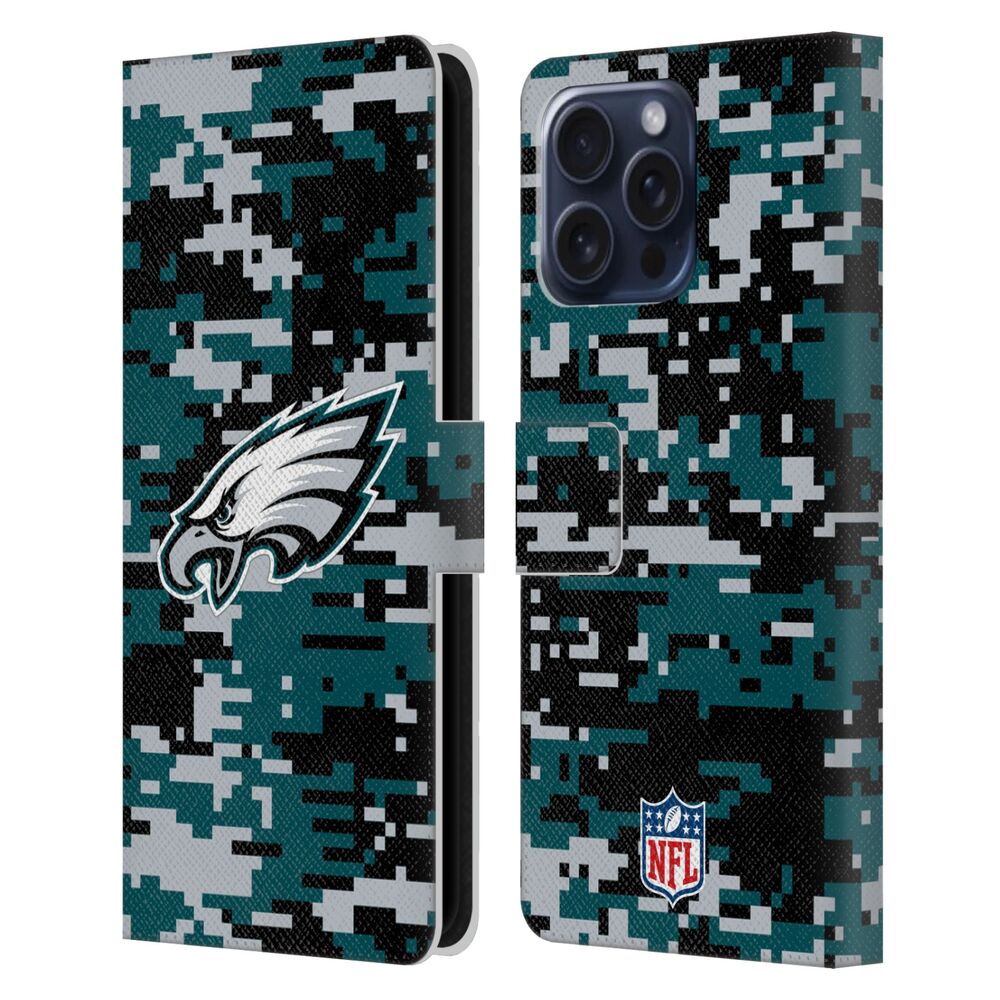 PHILADELPHIA EAGLES（NFL） フィラデルフィアイーグルス フィラデルフィアイーグルス - Digital Camouflage レザー手帳型 / Apple iPhoneケース 【公式 / オフィシャル】