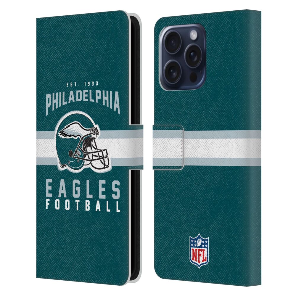 PHILADELPHIA EAGLES（NFL） フィラデルフィアイーグルス フィラデルフィアイーグルス - Helmet Typography レザー手帳型 / Apple iPhoneケース 【公式 / オフィシャル】
