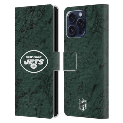 NEW YORK JETS（NFL） ニューヨークジェッツ ニューヨークジェッツ - Coloured Marble レザー手帳型 / Apple iPhoneケース 【公式 / オフィシャル】