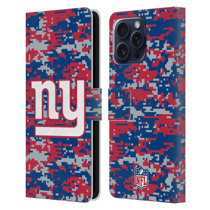 NEW YORK GIANTS（NFL） ニューヨークジャイアンツ ニューヨークジャイアンツ - Digital Camouflage レザー手帳型 / Apple iPhoneケース 【公式 / オフィシャル】