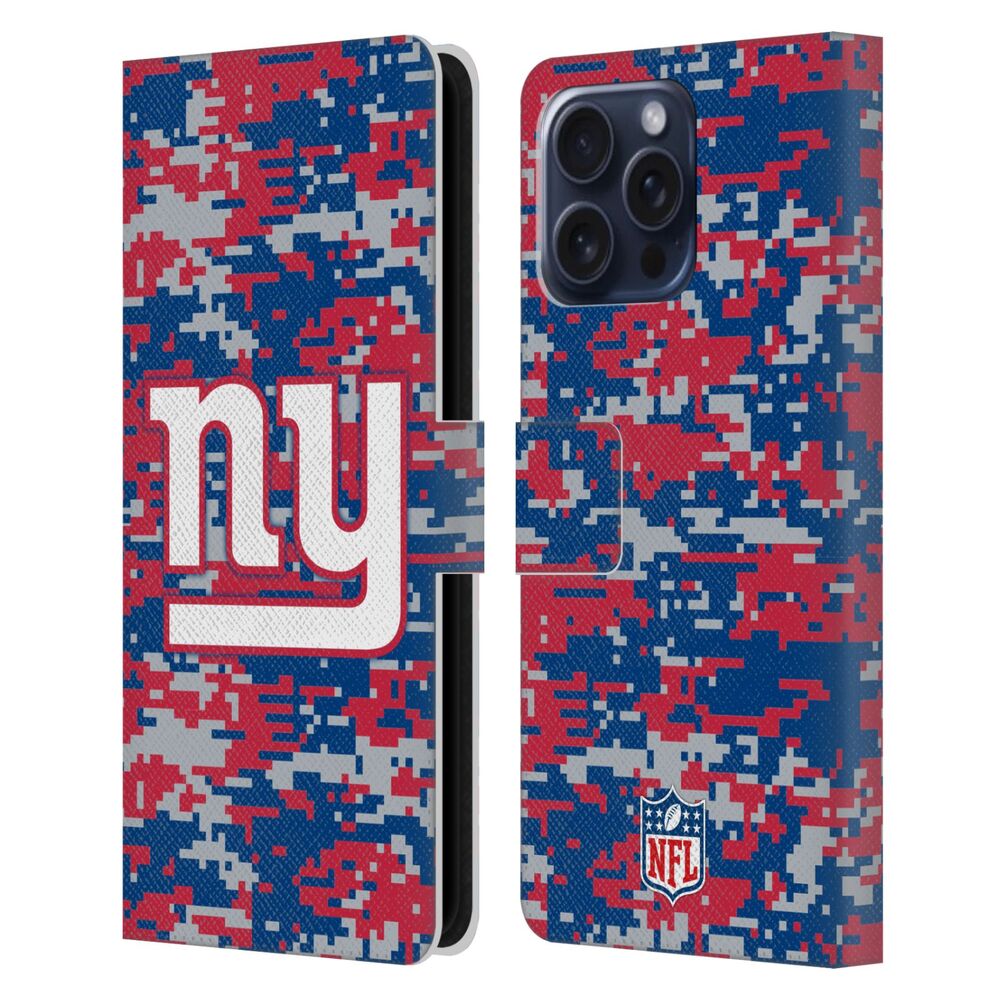 NEW YORK GIANTS（NFL） ニューヨークジャイアンツ ニューヨークジャイアンツ - Digital Camouflage レザー手帳型 / Apple iPhoneケース 【公式 / オフィシャル】