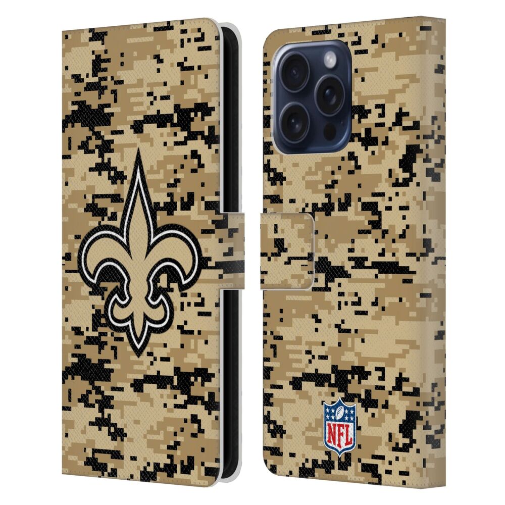 NEW ORLEANS SAINTS（NFL） ニューオーリンズセインツ ニューオーリンズセインツ - Digital Camouflage レザー手帳型 / Apple iPhoneケース 【公式 / オフィシャル】