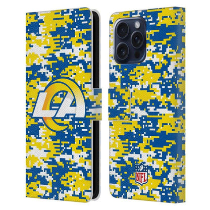 LOS ANGELES RAMS（NFL） ロサンゼルスラムズ  ロサンゼルスラムズ - Digital Camouflage レザー手帳型 / Apple iPhoneケース 【公式 / オフィシャル】