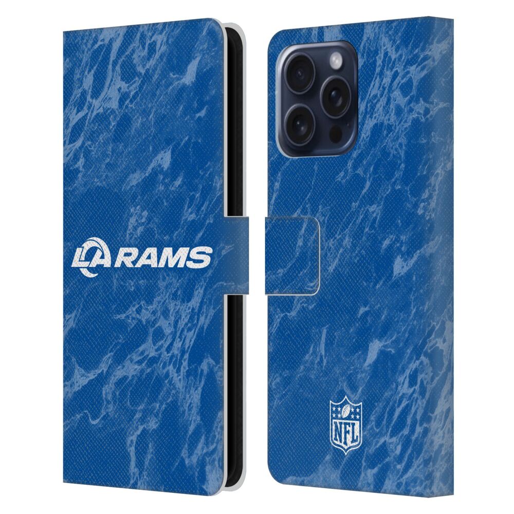 LOS ANGELES RAMS（NFL） ロサンゼルスラムズ  ロサンゼルスラムズ - Coloured Marble レザー手帳型 / Apple iPhoneケース 【公式 / オフィシャル】