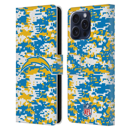 LOS ANGELES CHARGERS（NFL） ロサンゼルスチャージャーズ ロサンゼルスチャージャーズ - Digital Camouflage レザー手帳型 / Apple iPhoneケース 【公式 / オフィシャル】