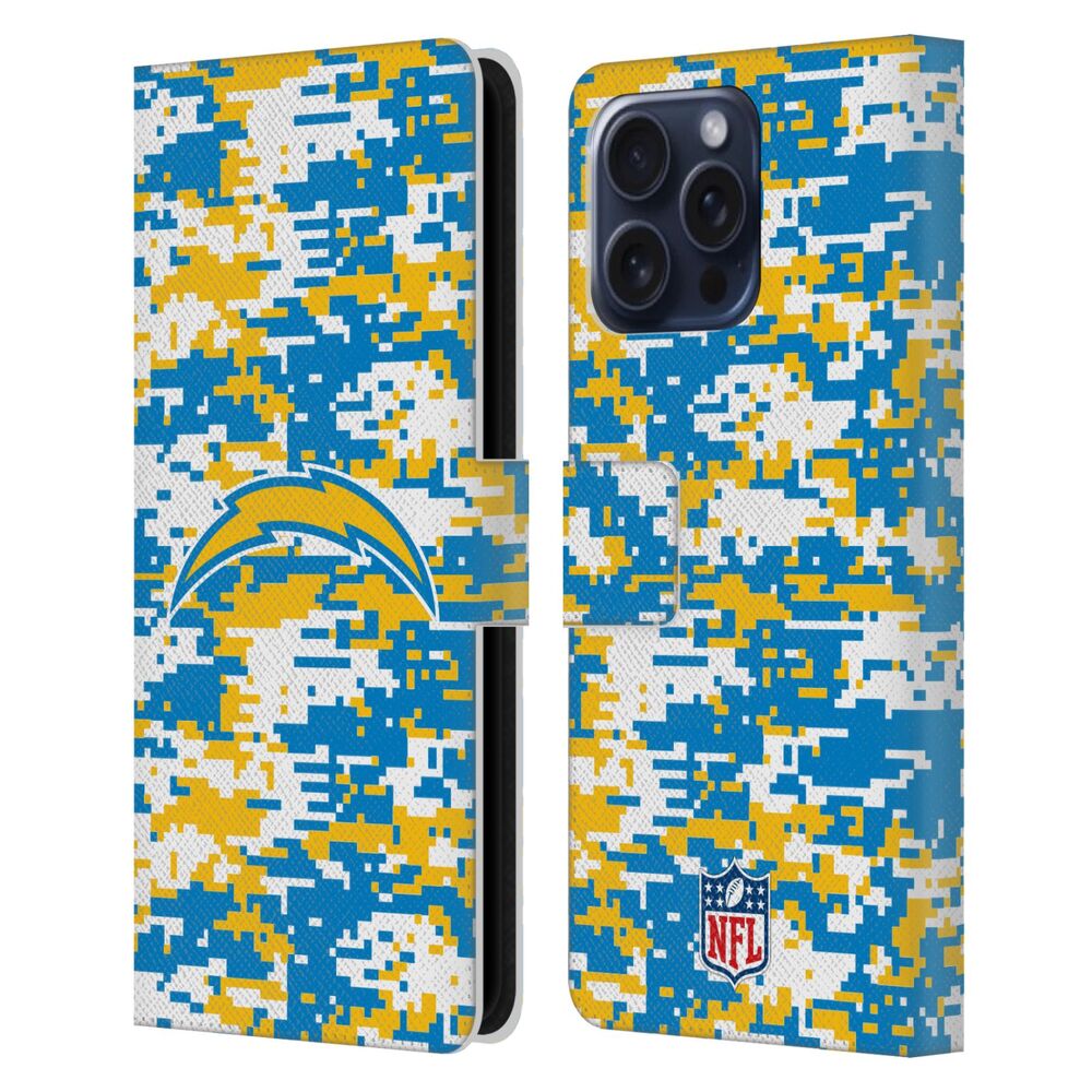 LOS ANGELES CHARGERS（NFL） ロサンゼルスチャージャーズ ロサンゼルスチャージャーズ - Digital Camouflage レザー手帳型 / Apple iPhoneケース 【公式 / オフィシャル】