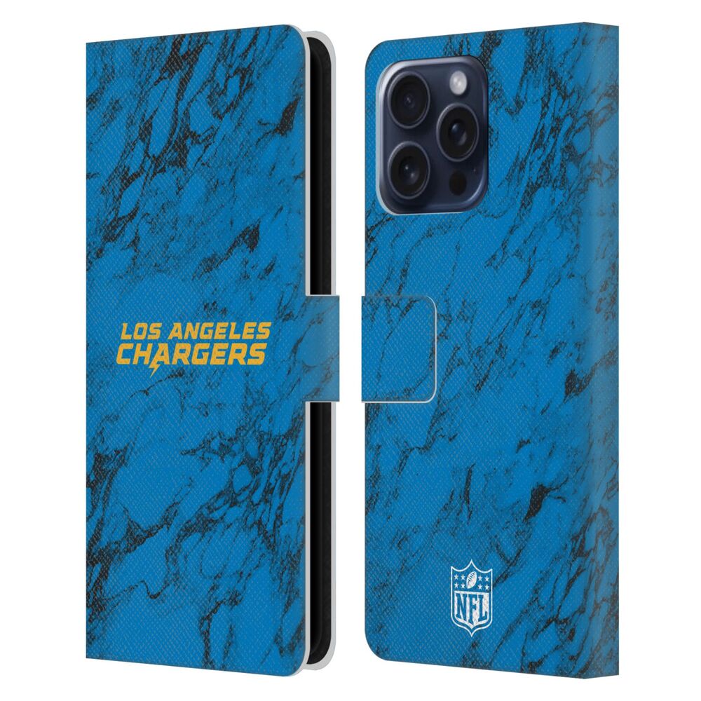 LOS ANGELES CHARGERS（NFL） ロサンゼルスチャージャーズ ロサンゼルスチャージャーズ - Coloured Marble レザー手帳型 / Apple iPhoneケース 【公式 / オフィシャル】