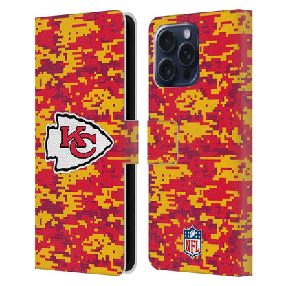KANSAS CITY CHIEFS（NFL） カンザスシティチーフス カンザスシティチーフス - Digital Camouflage レザー手帳型 / Apple iPhoneケース 【公式 / オフィシャル】