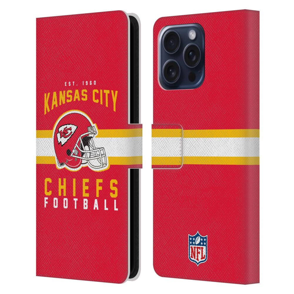KANSAS CITY CHIEFS（NFL） カンザスシティチーフス -Helmet Typography レザー手帳型 / Apple iPhoneケース 【公式 / オフィシャル】