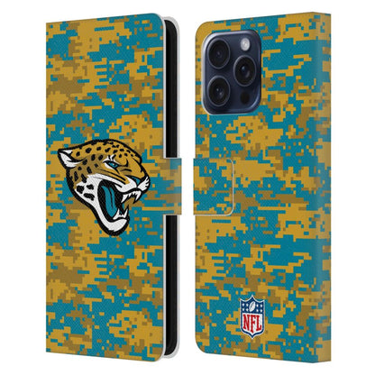 JACKSONVILLE JAGUARS（NFL） ジャクソンビルジャガーズ ジャクソンビルジャガーズ - Digital Camouflage レザー手帳型 / Apple iPhoneケース 【公式 / オフィシャル】