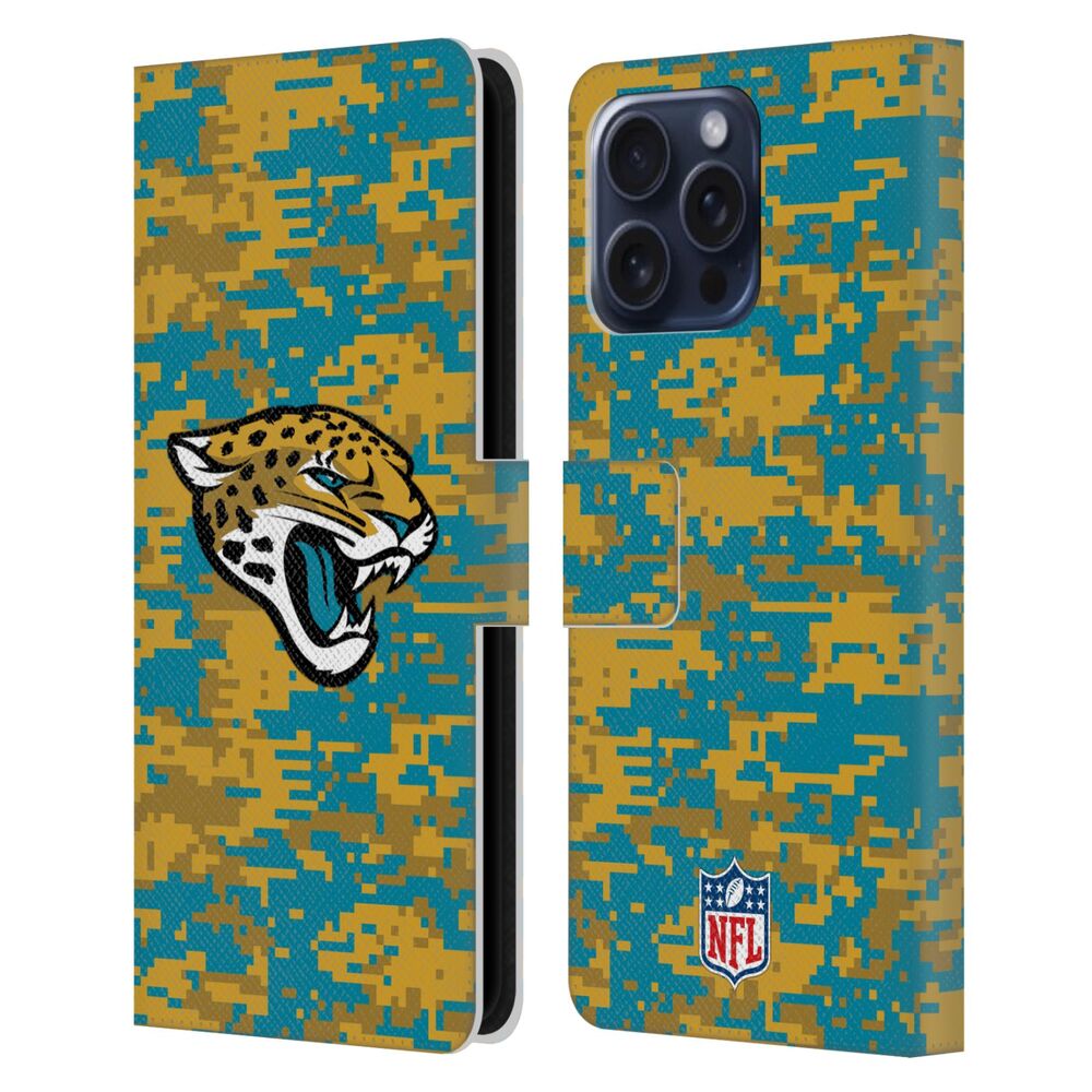 JACKSONVILLE JAGUARS（NFL） ジャクソンビルジャガーズ ジャクソンビルジャガーズ - Digital Camouflage レザー手帳型 / Apple iPhoneケース 【公式 / オフィシャル】