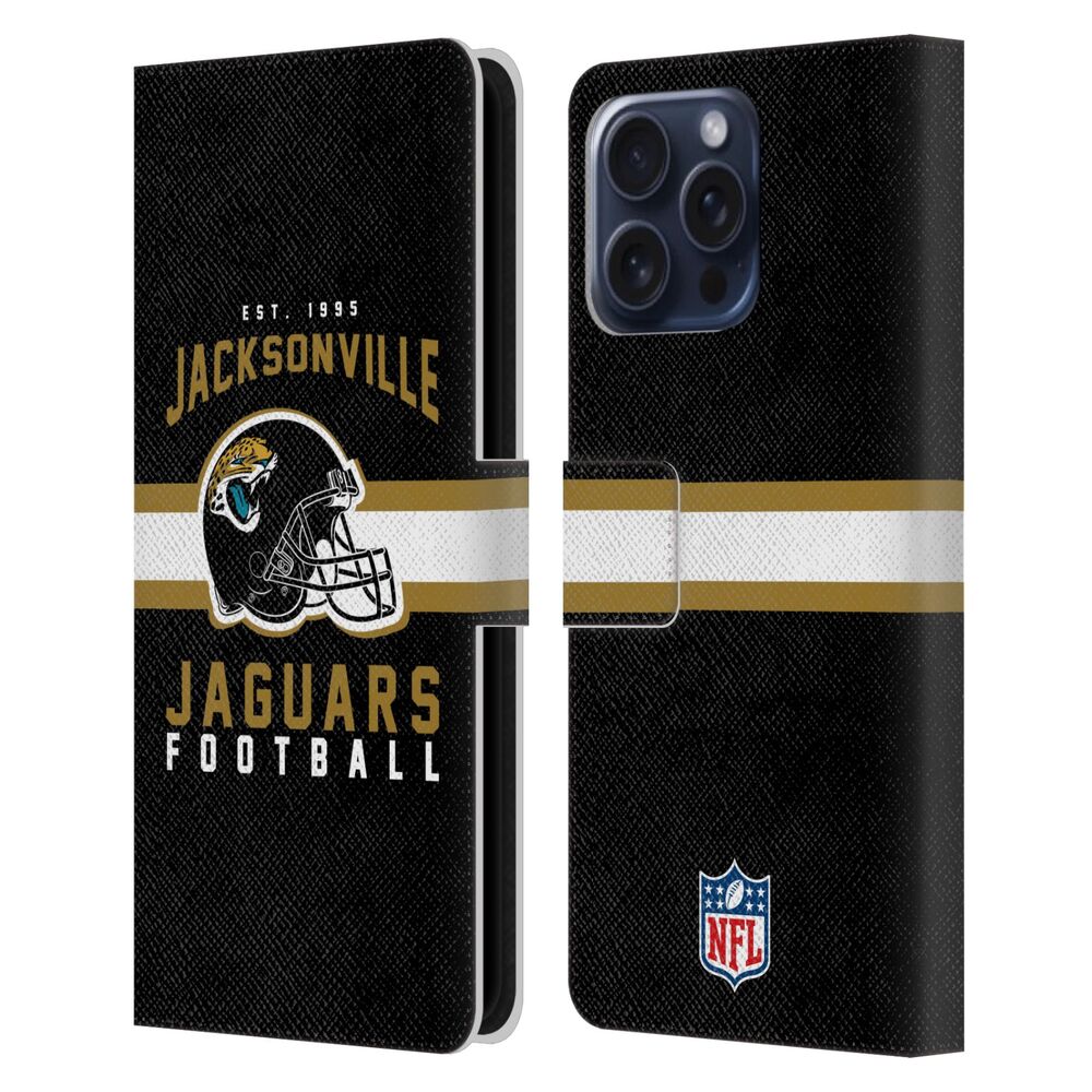 JACKSONVILLE JAGUARS（NFL） ジャクソンビルジャガーズ ジャクソンビルジャガーズ - Helmet Typography レザー手帳型 / Apple iPhoneケース 【公式 / オフィシャル】