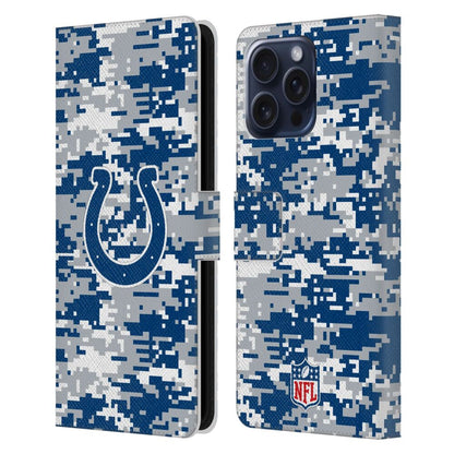 INDIANAPOLIS COLTS（NFL） インディアナポリスコルツ インディアナポリスコルツ - Digital Camouflage レザー手帳型 / Apple iPhoneケース 【公式 / オフィシャル】