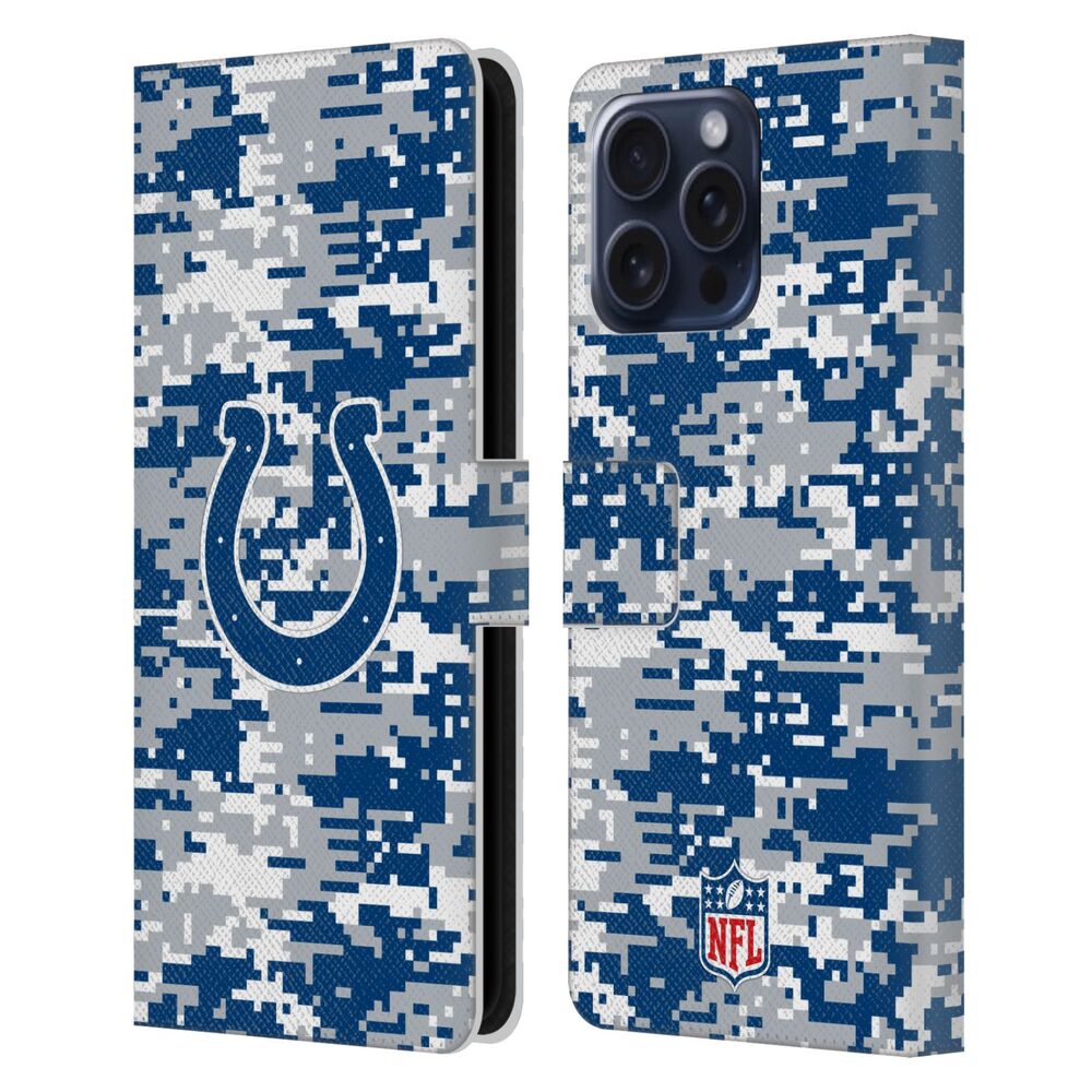 INDIANAPOLIS COLTS（NFL） インディアナポリスコルツ インディアナポリスコルツ - Digital Camouflage レザー手帳型 / Apple iPhoneケース 【公式 / オフィシャル】