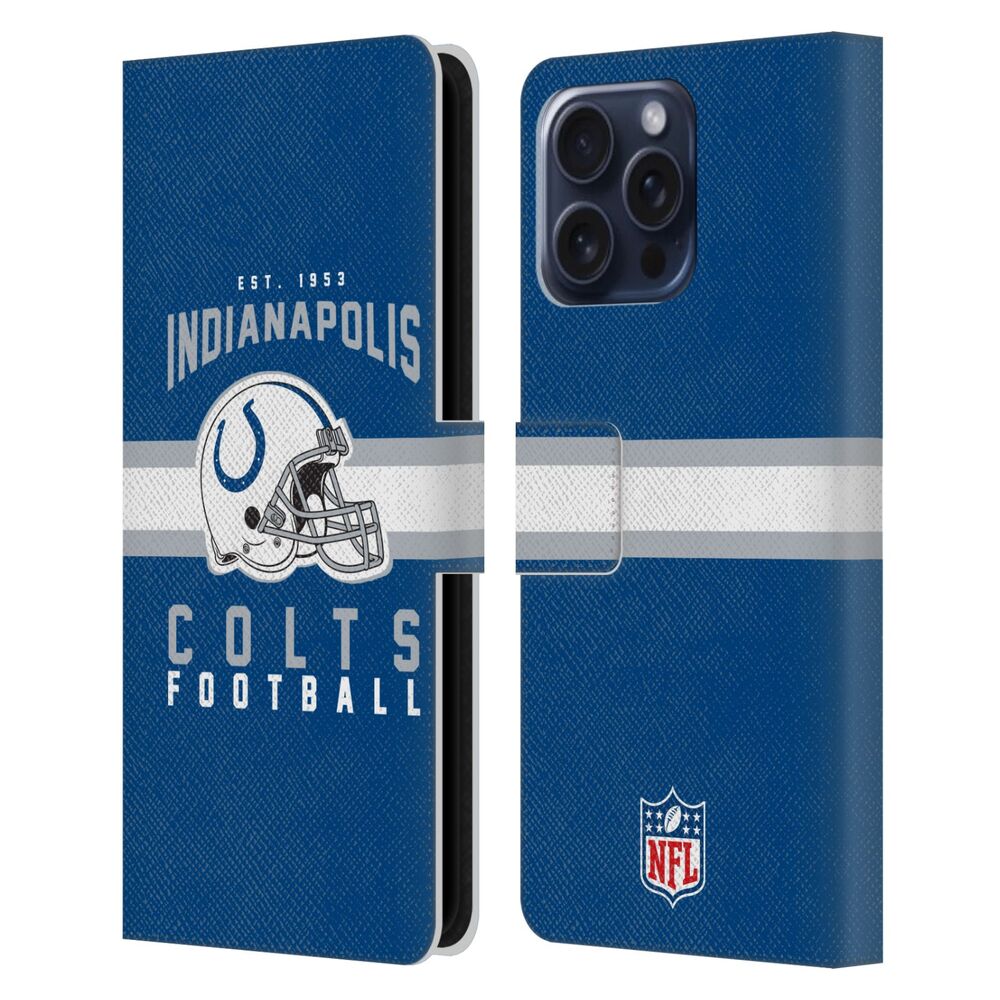 INDIANAPOLIS COLTS（NFL） インディアナポリスコルツ インディアナポリスコルツ - Helmet Typography レザー手帳型 / Apple iPhoneケース 【公式 / オフィシャル】