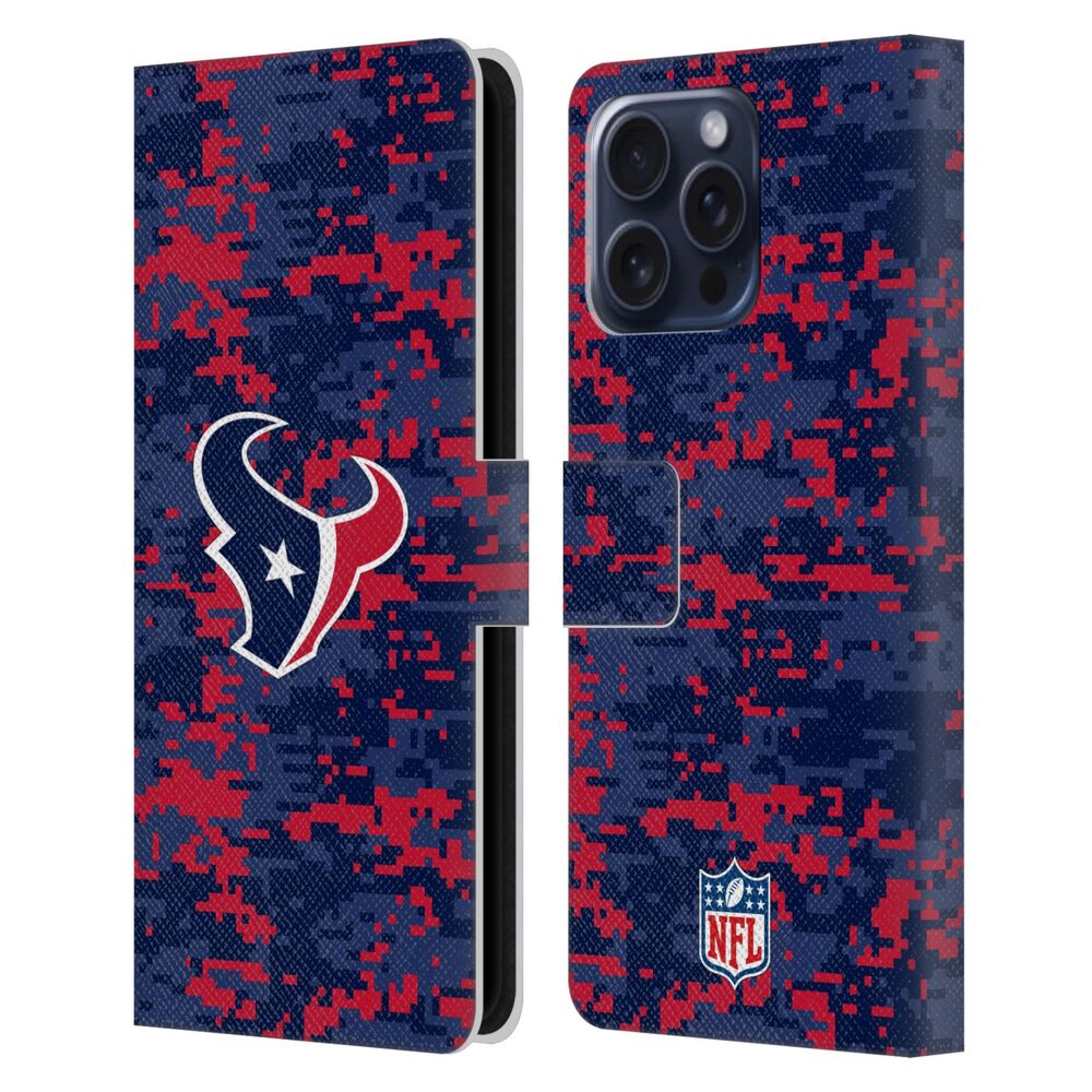 HOUSTON TEXANS（NFL） ヒューストンテキサンズ ヒューストンテキサンズ - Digital Camouflage レザー手帳型 / Apple iPhoneケース 【公式 / オフィシャル】
