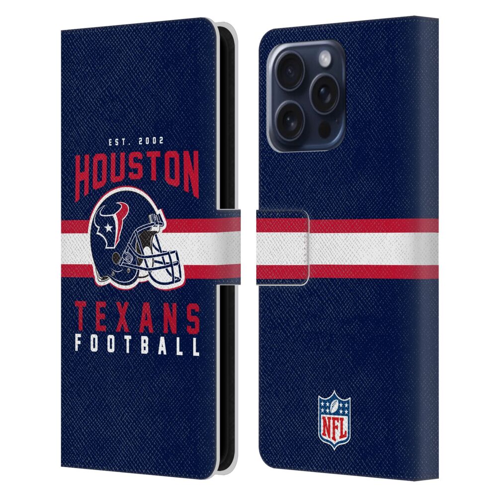 HOUSTON TEXANS（NFL） ヒューストンテキサンズ ヒューストンテキサンズ - Helmet Typography レザー手帳型 / Apple iPhoneケース 【公式 / オフィシャル】