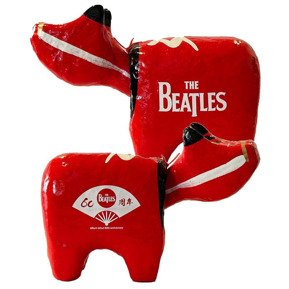 THE BEATLES ビートルズ (結成 65周年 ) - meets Japanese traditional craft Album debut 60th anniversary / 赤べこ / インテリア置物 【公式 / オフィシャル】
