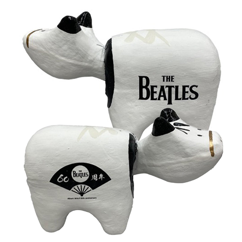 THE BEATLES ビートルズ (結成 65周年 ) - meets Japanese traditional craft Album debut 60th anniversary / 赤べこ / 白色 / インテリア置物 【公式 / オフィシャル】