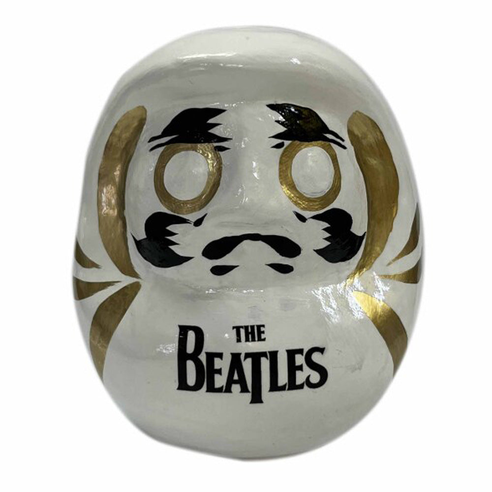 THE BEATLES ビートルズ (結成 65周年 ) - meets Japanese traditional craft Album debut 60th anniversary / ダルマ / ロゴ / 中 / 白色 / インテリア置物 【公式 / オフィシャル】