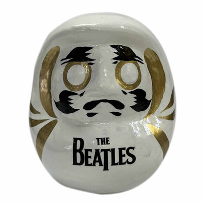 THE BEATLES ビートルズ (結成 65周年 ) - meets Japanese traditional craft Album debut 60th anniversary / ダルマ / ロゴ / 大 / 白色 / インテリア置物 【公式 / オフィシャル】