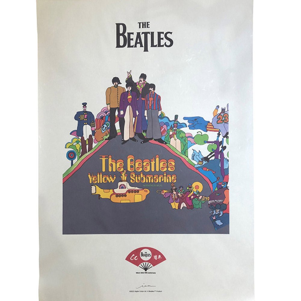 THE BEATLES ビートルズ (来日 60周年 ) - meets Japanese traditional craft Album debut 60th anniversary / 越前和紙 / YELLOW SUBMARINE / ポスター - PGS
