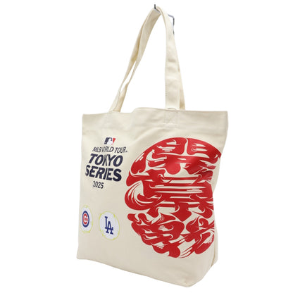 LOS ANGELES DODGERS（MLB） ロサンゼルスドジャース - WORLD TOUR TOKYO SERIES 2025 / IVORY & RED / MLB東京ツアー限定デザイン / トートバッグ 【公式 / オフィシャル】