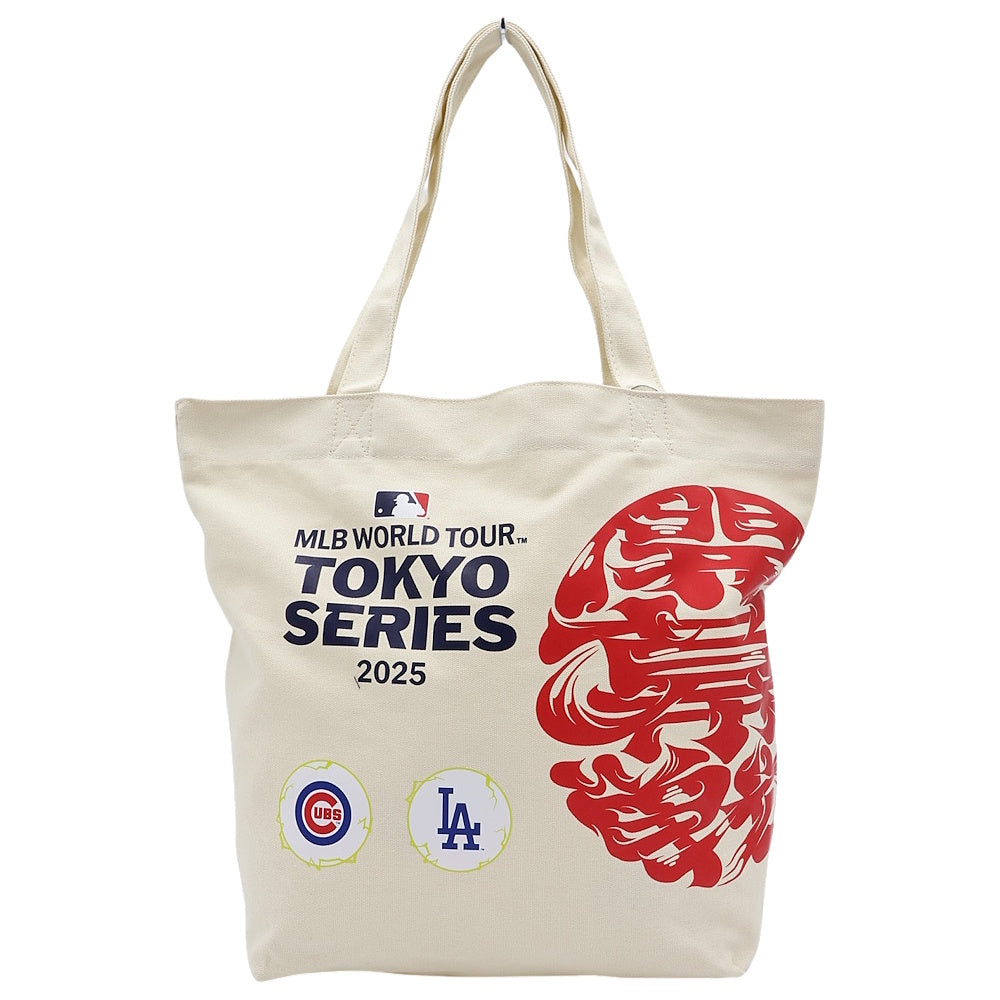 LOS ANGELES DODGERS（MLB） ロサンゼルスドジャース - WORLD TOUR TOKYO SERIES 2025 / IVORY & RED / MLB東京ツアー限定デザイン / トートバッグ 【公式 / オフィシャル】