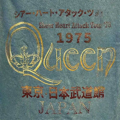 QUEEN クイーン (初来日50周年 ) - VINTAGE JAPANESE MINERAL WASH 来日50周年記念 / タイダイ / バックプリントあり / Tシャツ / メンズ 【公式 / オフィシャル】