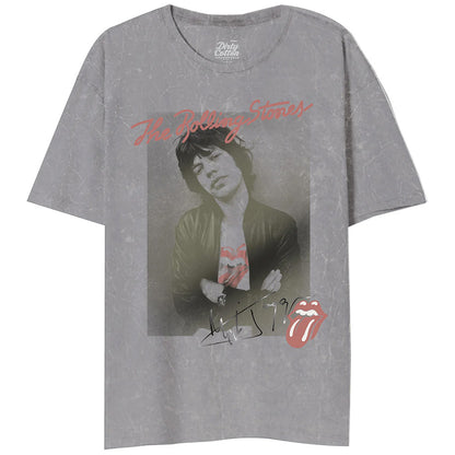 ROLLING STONES ローリングストーンズ (来日 35周年 記念 ) - JAGGER IN STONES MINERAL WASH SILVER / タイダイ / Tシャツ / メンズ 【公式 / オフィシャル】