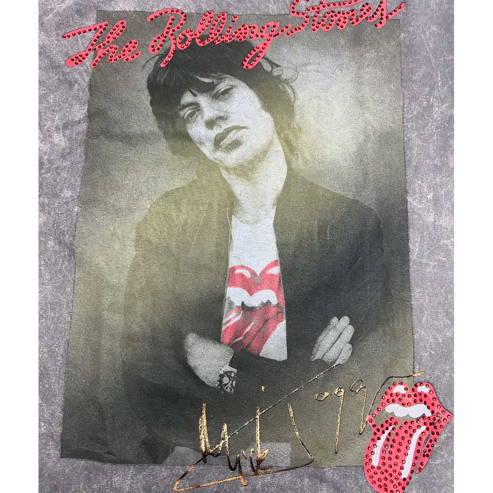 ROLLING STONES ローリングストーンズ (来日 35周年 記念 ) - JAGGER IN STONES MINERAL WASH SILVER / タイダイ / Tシャツ / メンズ 【公式 / オフィシャル】