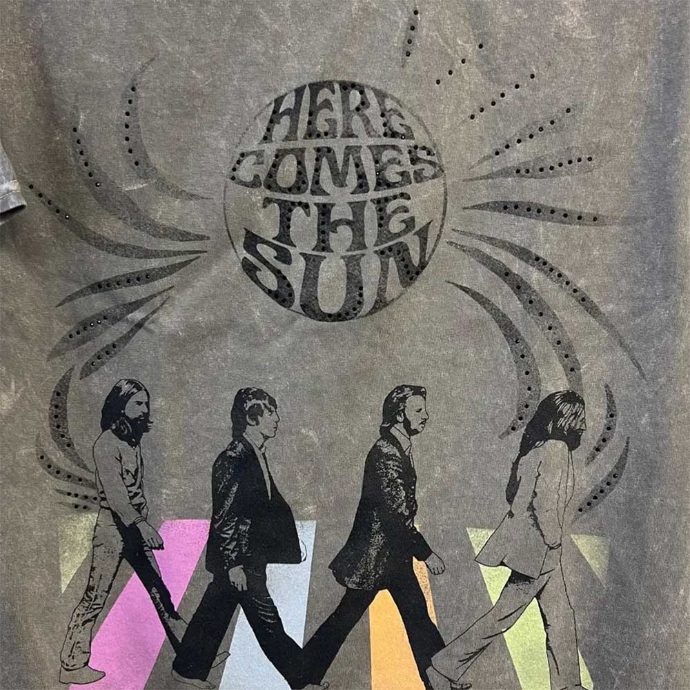 THE BEATLES ビートルズ (結成 65周年 ) - WALK TO THE SUN IN COLOR SILVER / タイダイ / Tシャツ / メンズ 【公式 / オフィシャル】