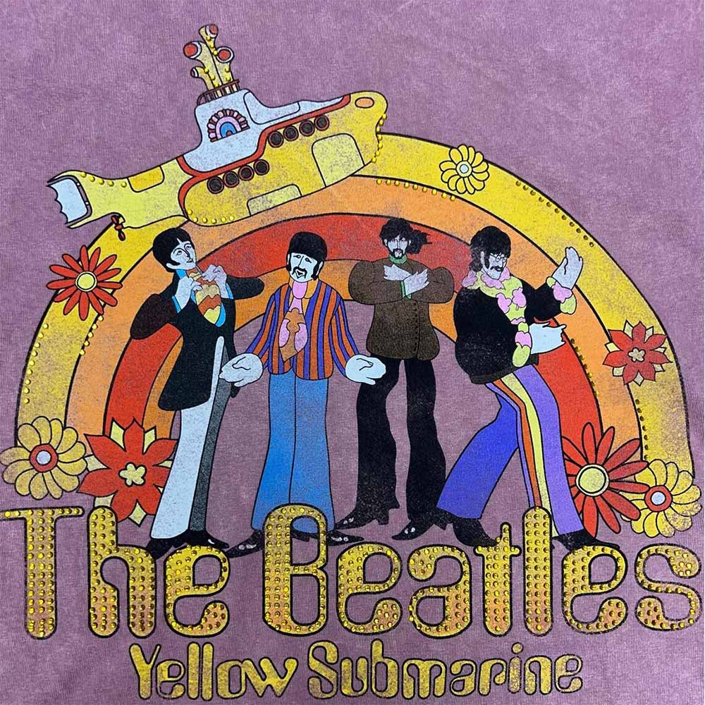 THE BEATLES ビートルズ (結成 65周年 ) - YELLOW SUBMARINE HALF FLORAL RAINBOW RAPTURE ROSE / タイダイ / Tシャツ / メンズ 【公式 / オフィシャル】