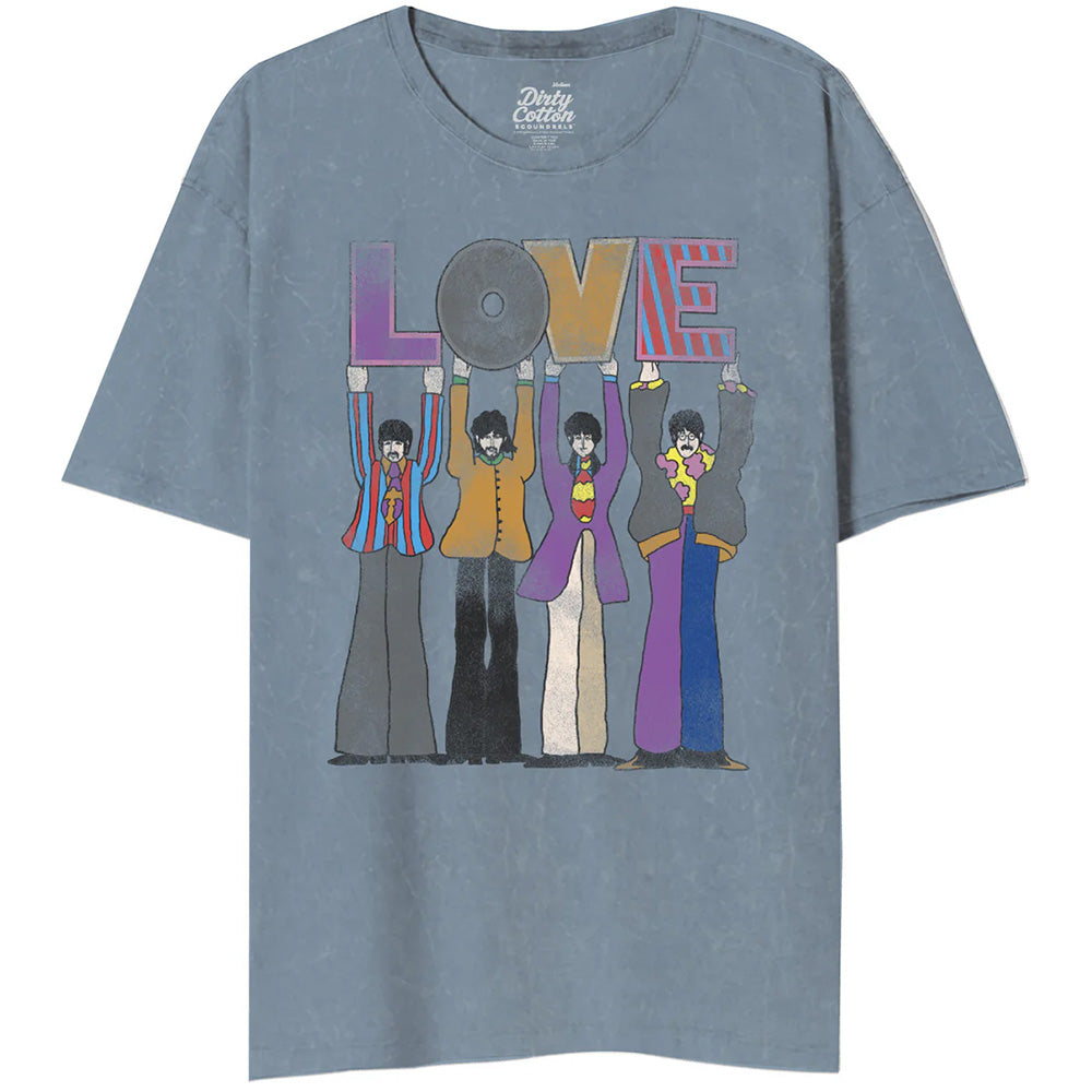 【予約商品】 THE BEATLES ビートルズ (結成 65周年 ) - YELLOW SUBMARINE LOVE SPELLED OUT BLUE SHADOW / タイダイ / Tシャツ / メンズ 【公式 / オフィシャル】