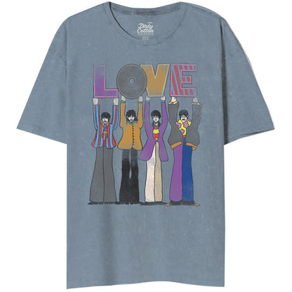 THE BEATLES ビートルズ (来日 60周年 ) - YELLOW SUBMARINE LOVE SPELLED OUT BLUE SHADOW / タイダイ / Tシャツ / メンズ - PGS