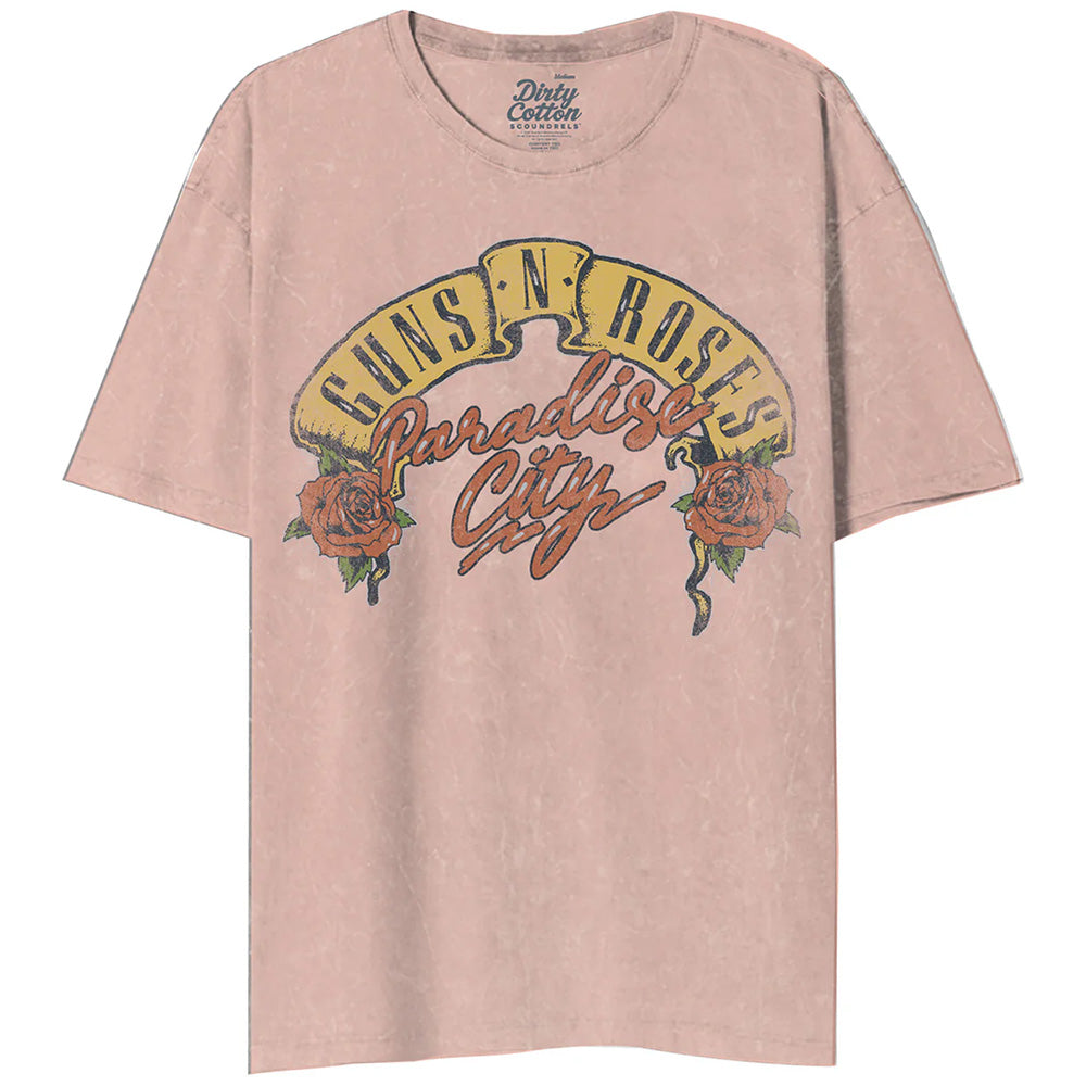 GUNS N ROSES - (5月 来日 記念 ) - CITY ROSES MINERAL WASH CORAL PINK / タイダイ