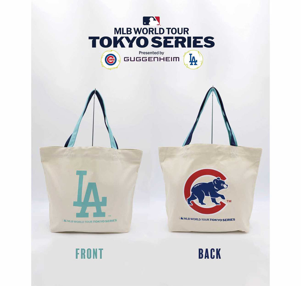 LOS ANGELES DODGERS（MLB） ロサンゼルスドジャース - WORLD TOUR TOKYO SERIES 2025 / MLB東京ツアー限定デザイン LA&CHC / キャンバストート / ポーチ 【公式 / オフィシャル】