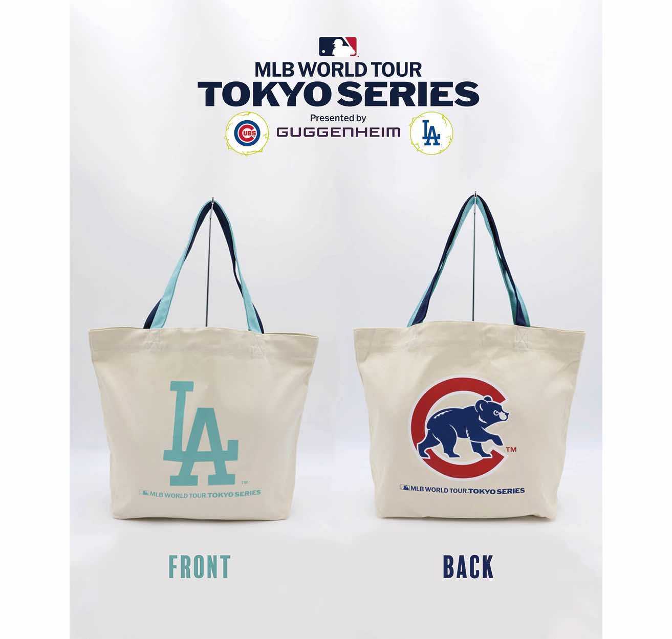 LOS ANGELES DODGERS（MLB） ロサンゼルスドジャース - WORLD TOUR TOKYO SERIES 2025 / MLB東京ツアー限定デザイン LA&CHC / キャンバストート / ポーチ 【公式 / オフィシャル】
