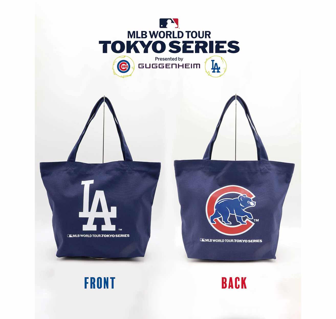 LOS ANGELES DODGERS（MLB） ロサンゼルスドジャース - WORLD TOUR TOKYO SERIES 2025 / MLB東京ツアー限定デザイン LA&CHC / キャンバストート / ポーチ 【公式 / オフィシャル】