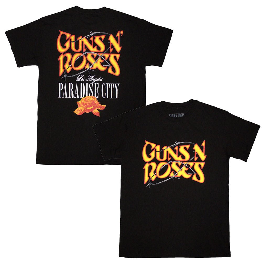 GUNS N ROSES ガンズアンドローゼズ (デビュー 40周年 ) - Paradise City / バックプリントあり / Tシャツ / メンズ - PGS