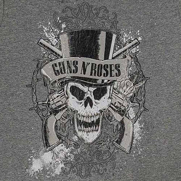 GUNS N ROSES ガンズアンドローゼズ (結成 40周年 ) - Faded Skull / リンガー / Tシャツ / メンズ 【公式 / オフィシャル】