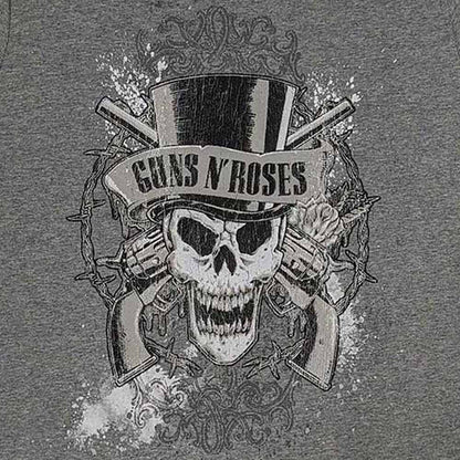 GUNS N ROSES ガンズアンドローゼズ (結成 40周年 ) - Faded Skull / リンガー / Tシャツ / メンズ 【公式 / オフィシャル】