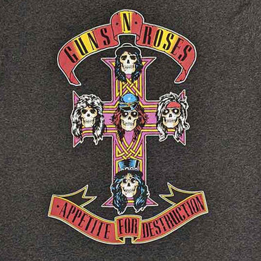 GUNS N ROSES ガンズアンドローゼズ (結成 40周年 ) - Appetite for Destruction / リンガー / Tシャツ / メンズ 【公式 / オフィシャル】
