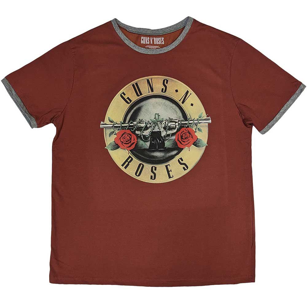 GUNS N ROSES ガンズアンドローゼズ (デビュー 40周年 ) - Classic Logo / リンガー / Tシャツ / メンズ - PGS